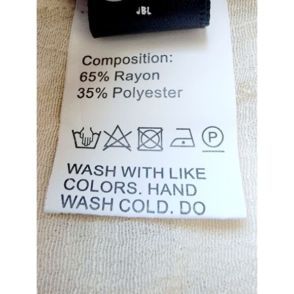 Joress M Oversized Southwest Top Hippie Pompom Low Cut Gauze Tan‎ Tassels SS - Picture 7 of 9